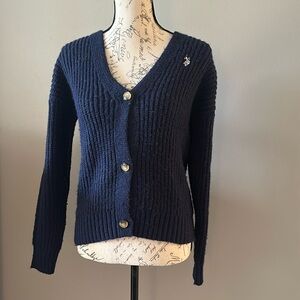 Polo - Long Sleeve - Navy Blue - Small